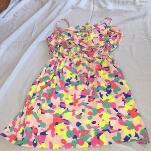 Spaghetti strap multi colored juniors dress